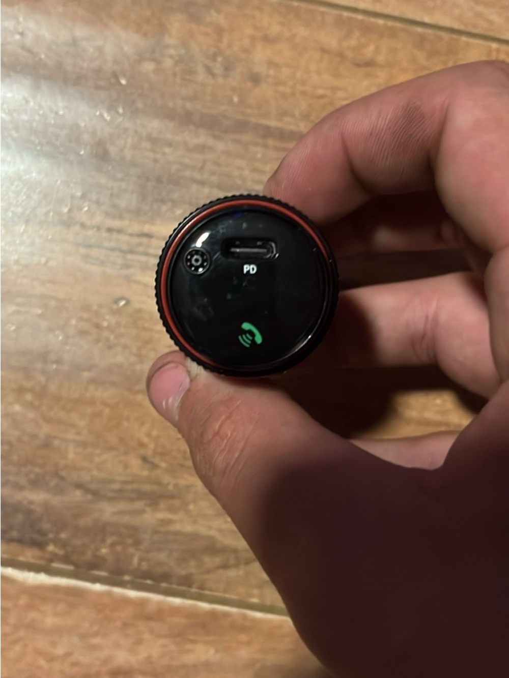 USB-C PD Car Charger Adapter — Black with Red Accent